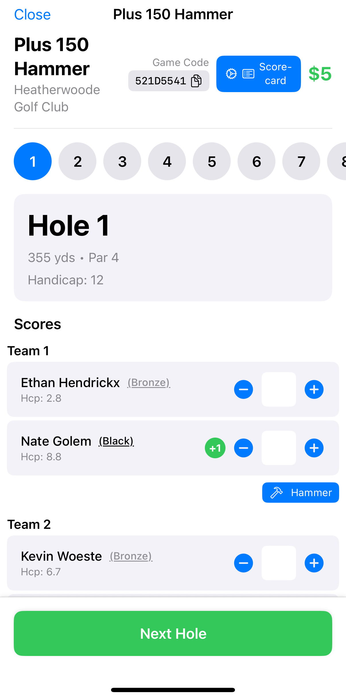 Live Scoring Interface